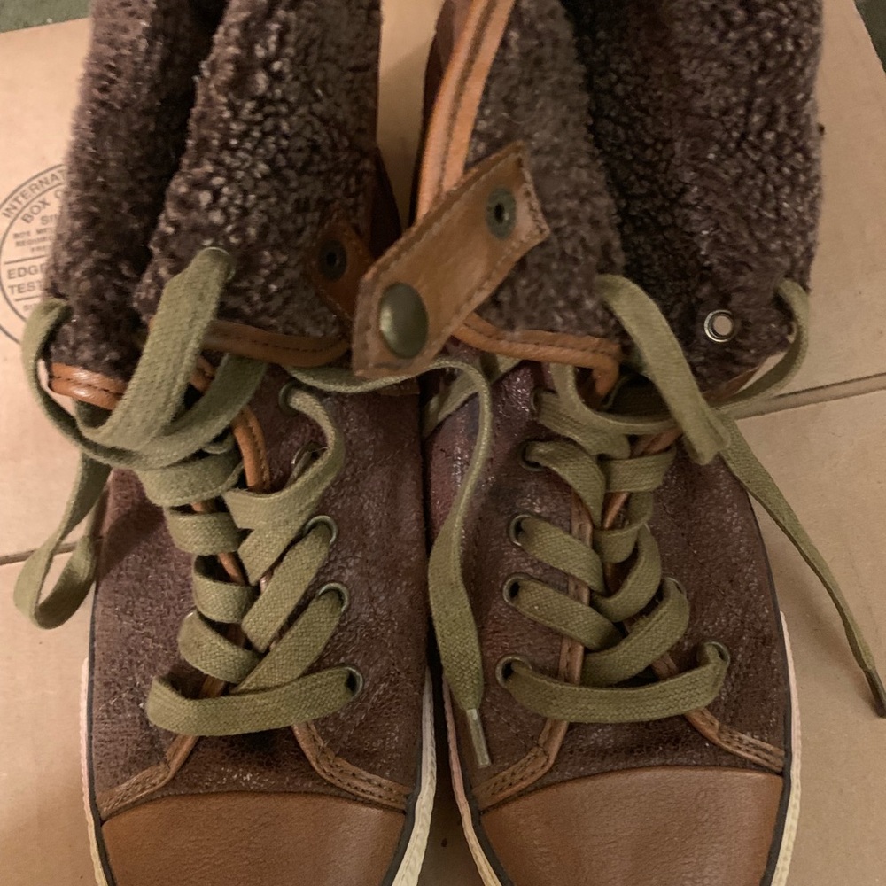 Aldo High Top Brown fur lined Sneaker